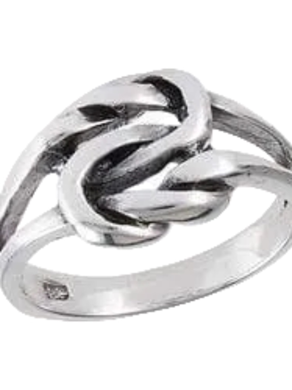 Womens Sterling Silver 925 Double Knot‎ Ring Size 7